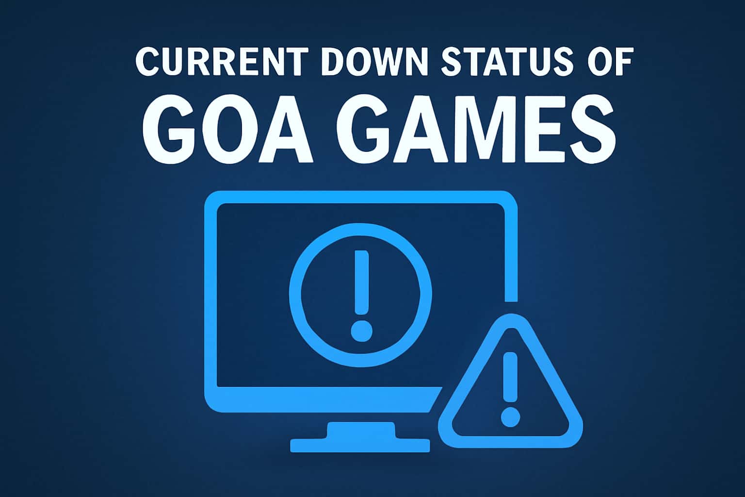 An informative visual representation of the current down status of Goa Games.
