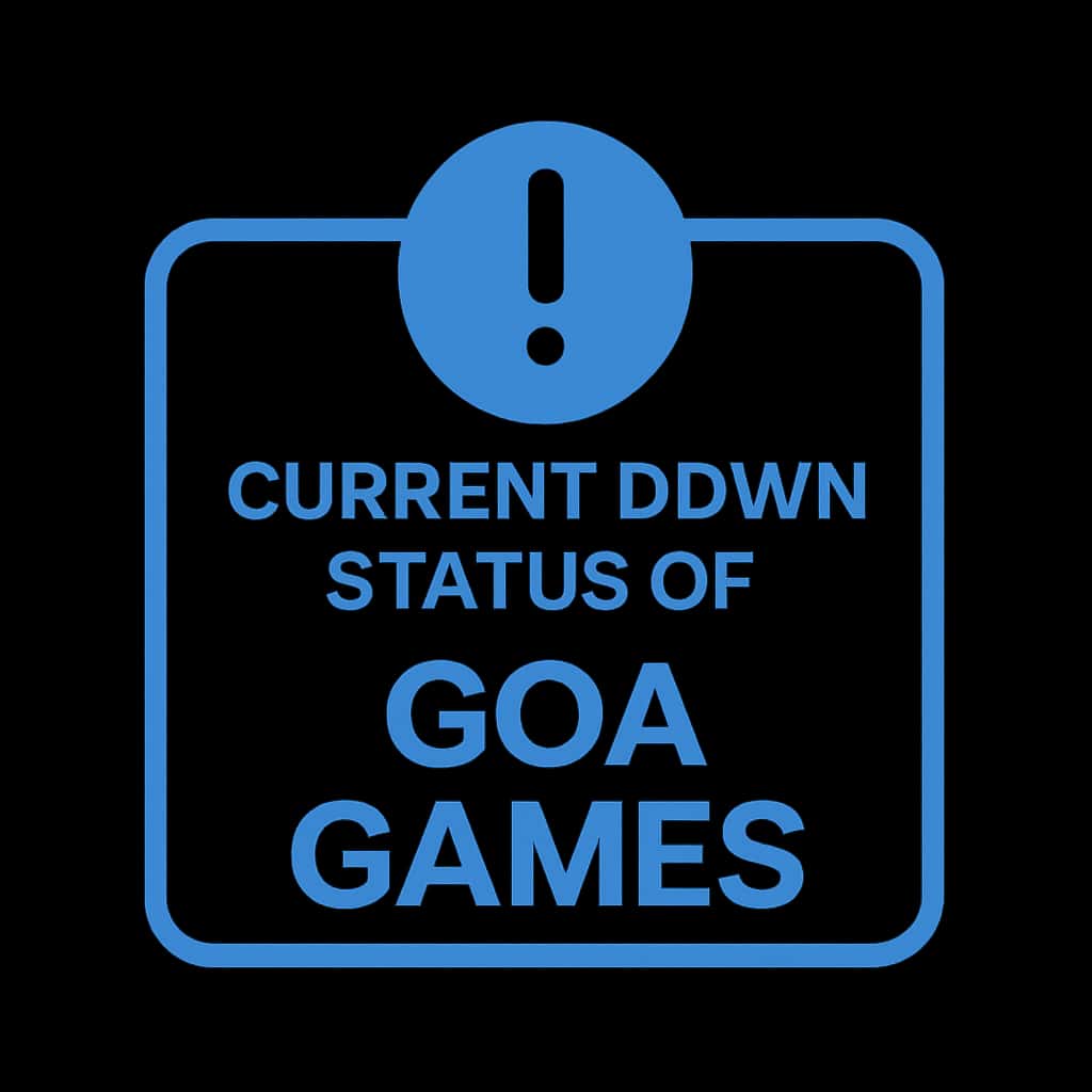 A badge representing the current down status of Goa Games.