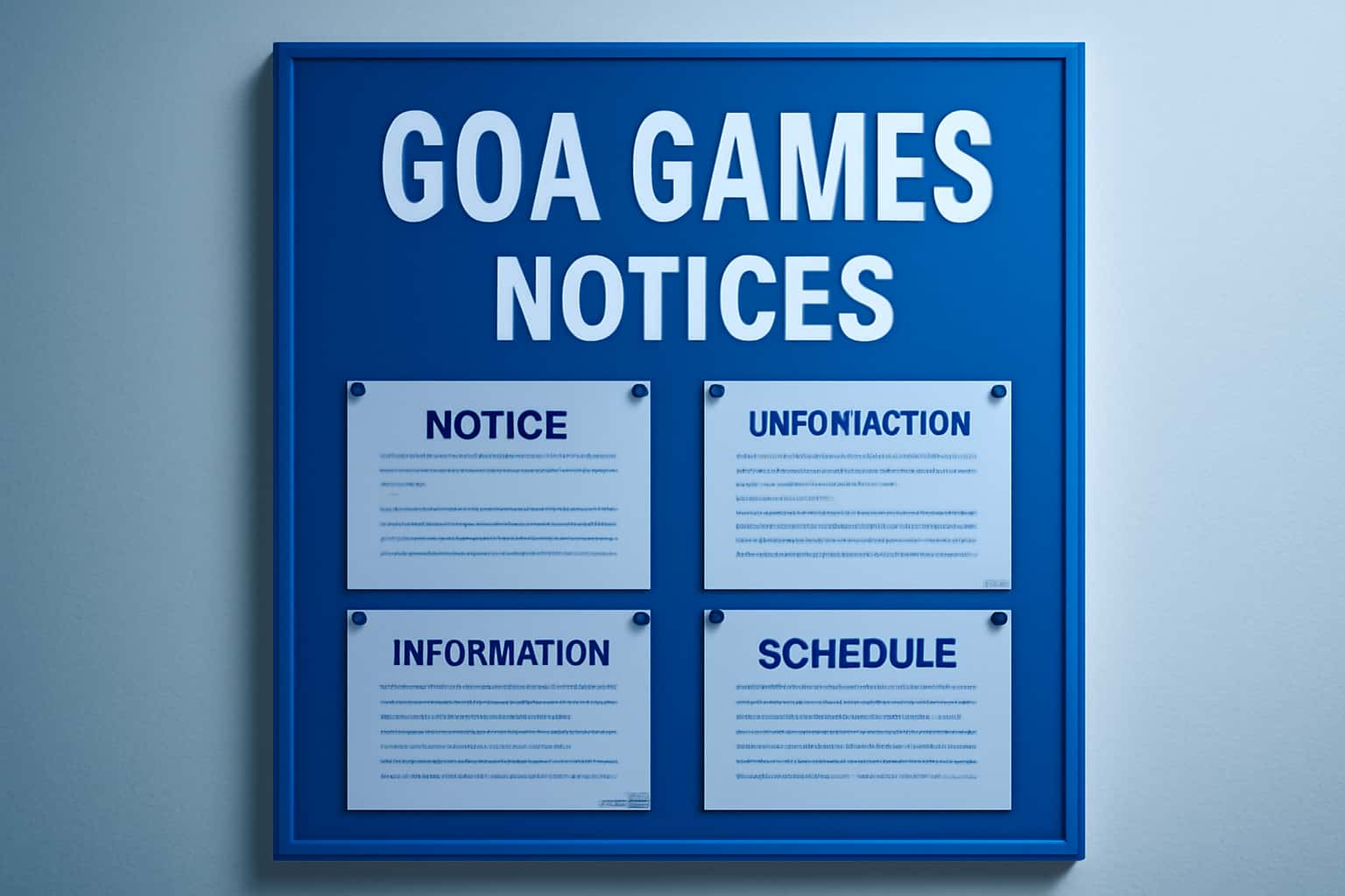 An informational graphic related to Goa Games Notices.