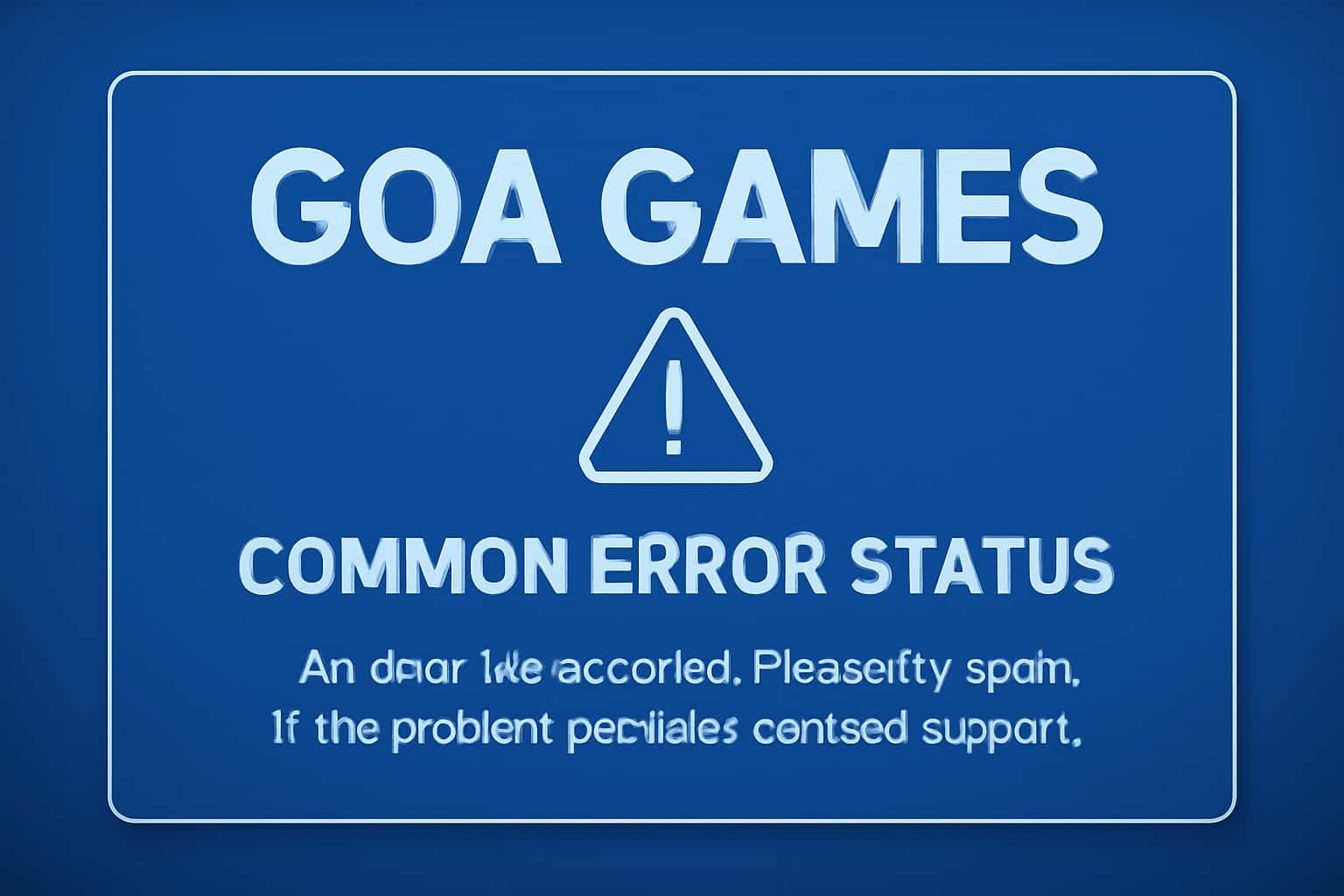 Informational graphic depicting the Common Error Status for Goa Games.