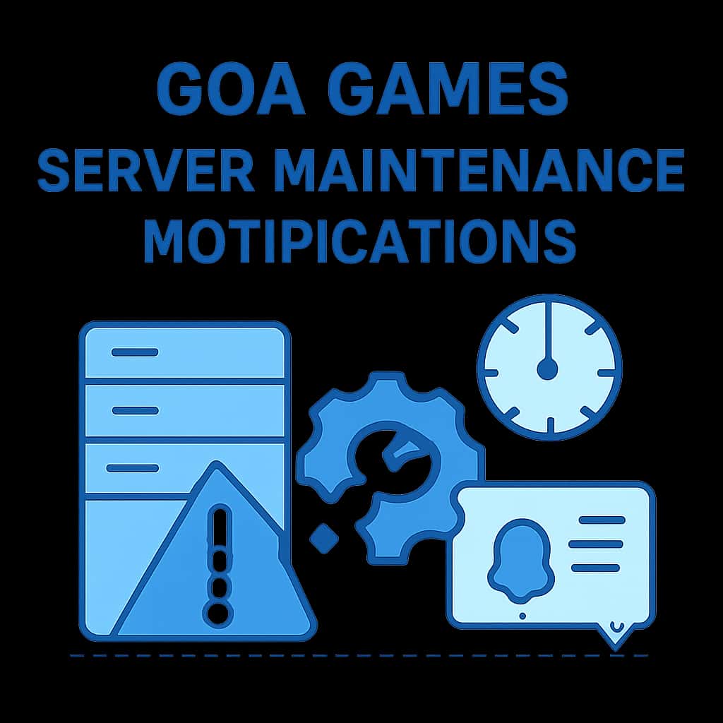 A diagram illustrating the process of Goa Games Server Maintenance Notifications.