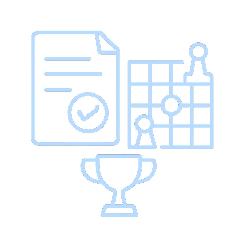 Minimalist icon representing Goa Games News providing updates and support.