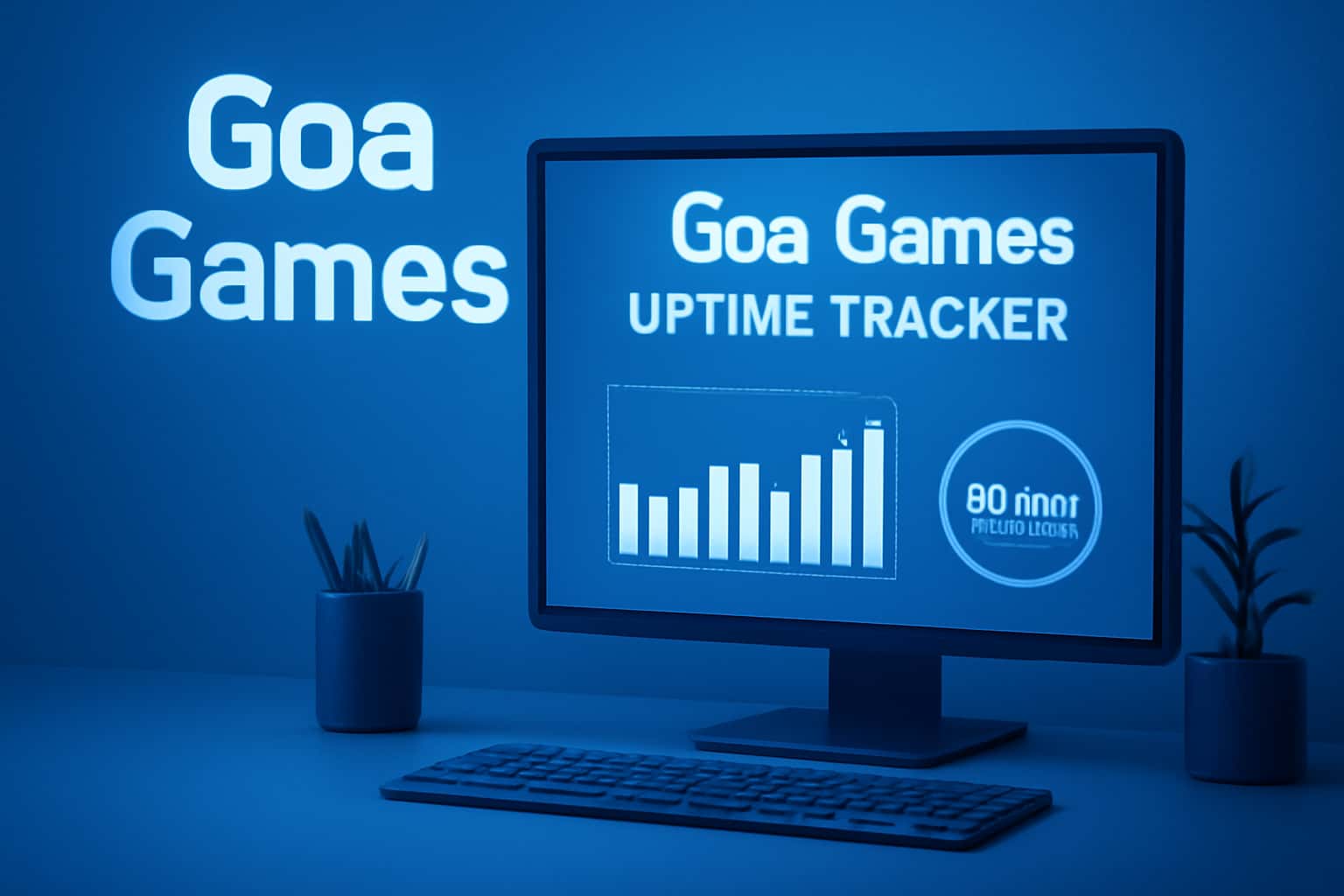 Hero image for Goa Games Uptime Tracker showcasing server status updates.