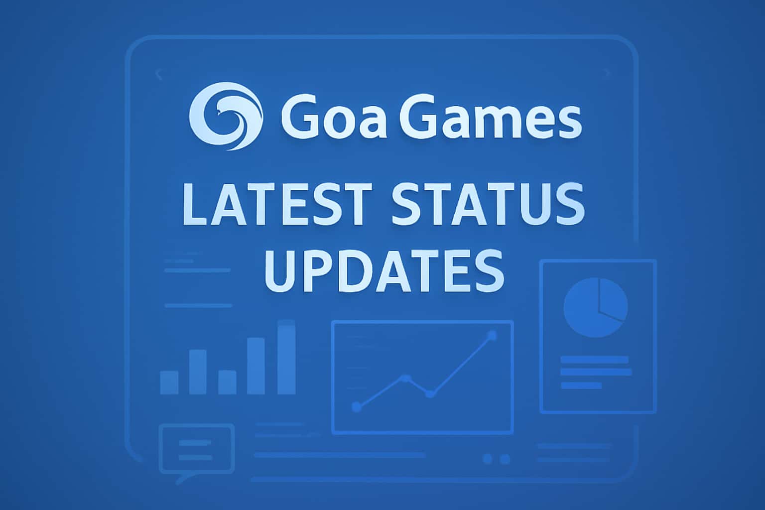 Informational scene highlighting Goa Games status updates.