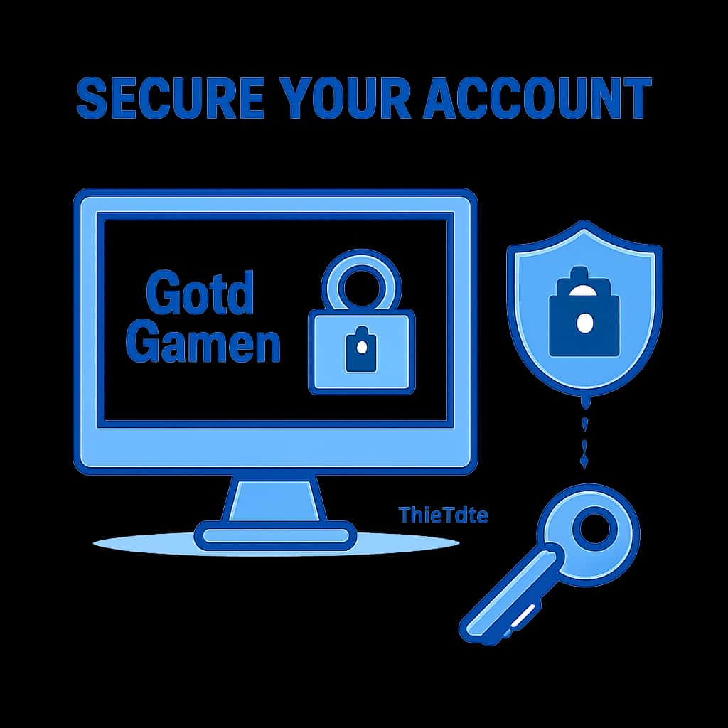Illustration depicting security measures for Goa Games accounts.
